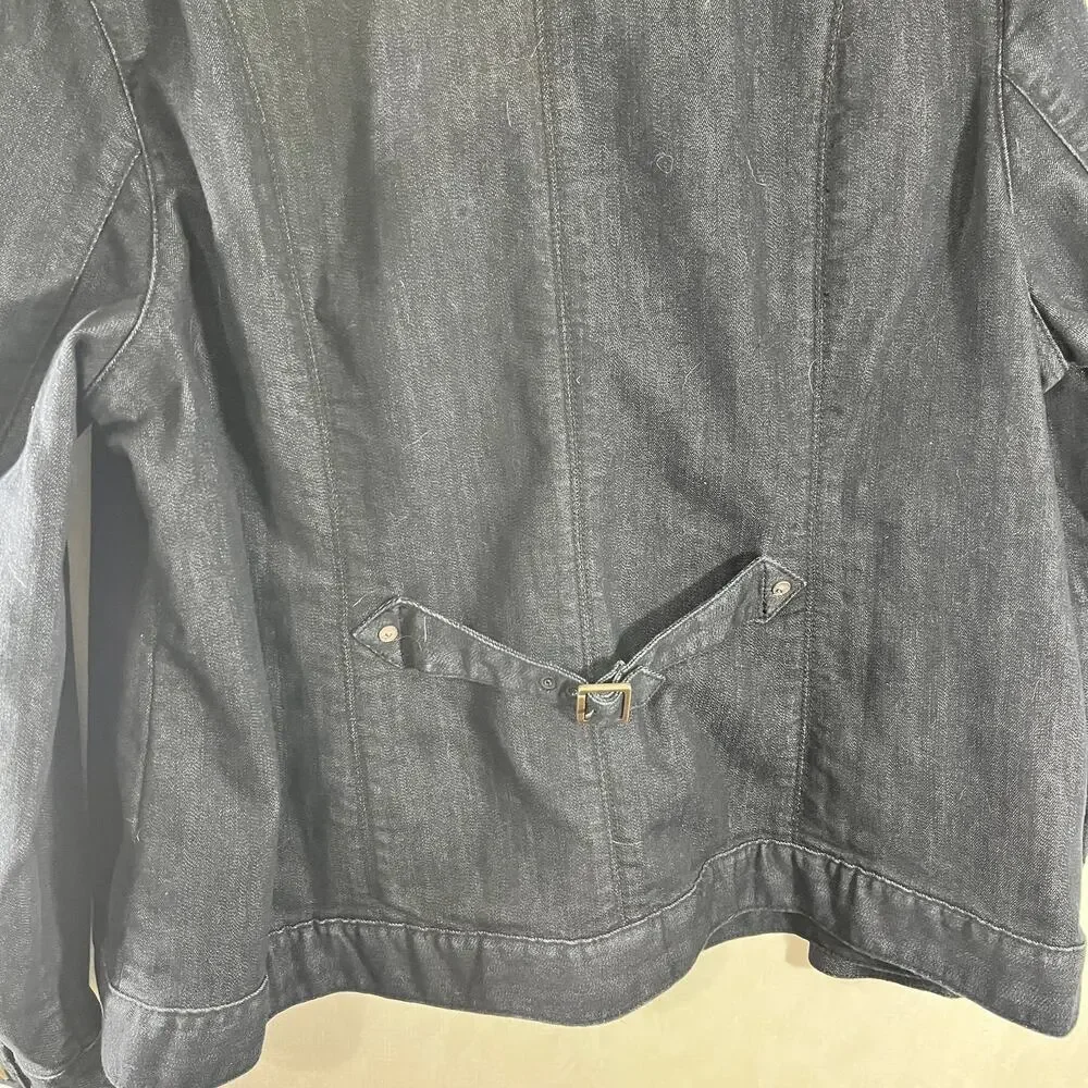 Coldwater Creek Jean Jacket snapfront long sleeve women 20/22 Blue - Picture 4 of 6